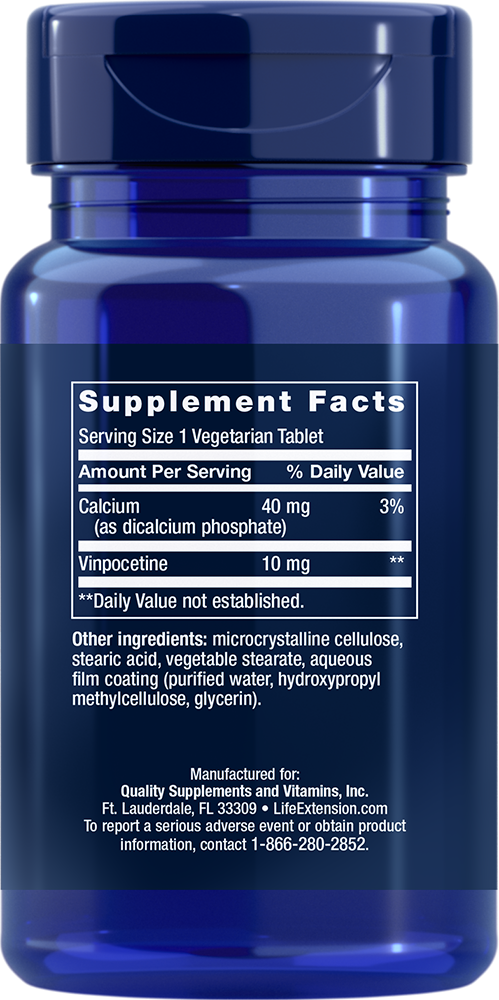 
    Vinpocetine, 10 mg, 100 vegetarian tablets