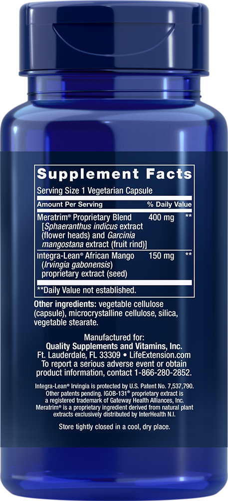 
    Advanced Anti-Adipocyte Formula with Meratrim® and Integra-Lean® African Mango Irvingia, 60 vegetarian capsules