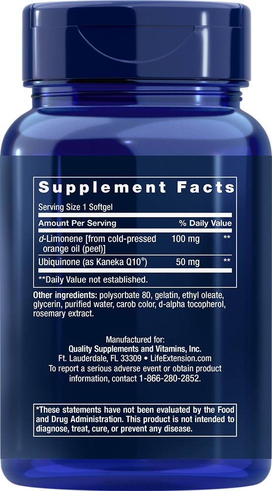 
    Super-Absorbable CoQ10 (Ubiquinone) with d-Limonene, 50 mg, 60 softgels
