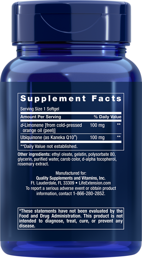 
    Super-Absorbable CoQ10 (Ubiquinone) with d-Limonene, 100 mg, 60 softgels