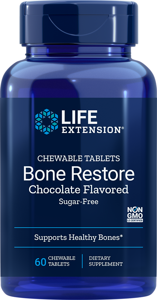 
Bone Restore Chewable Tablets (Sugar-Free Chocolate), 60 chewable tablets
