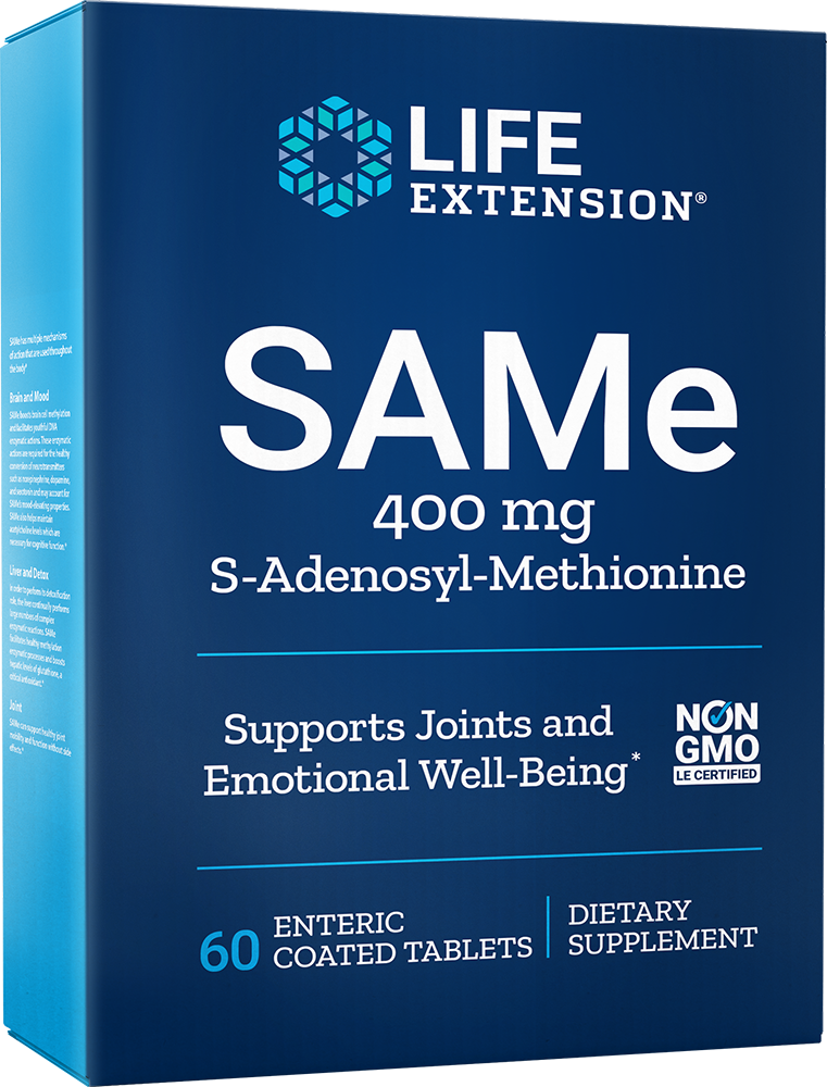 
SAMe, 400 mg, 60 enteric-coated vegetarian tablet