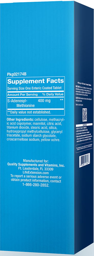 
SAMe, 400 mg, 60 enteric-coated vegetarian tablet