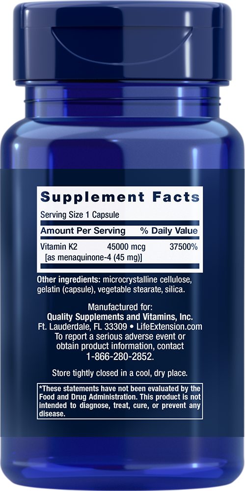 
Mega Vitamin K2, 45000 mcg (45 mg), 30 capsules
